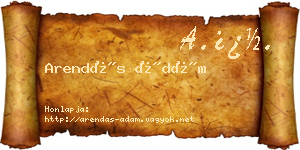 Arendás Ádám névjegykártya